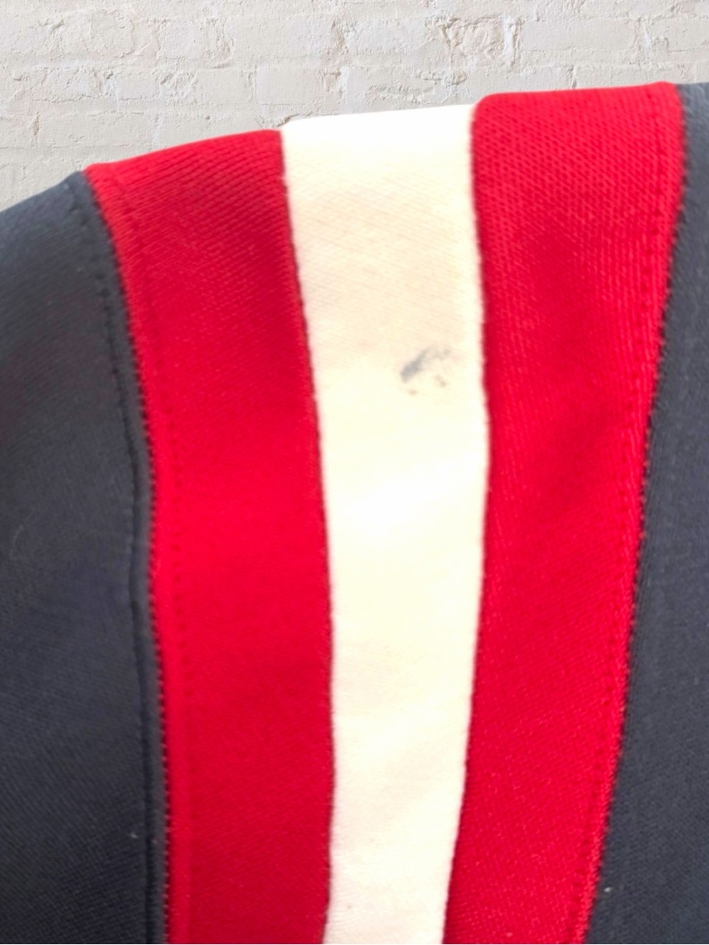 Vintage Abercrombie & Fitch Full Zip Jacket XL Red Stripe Track Style Navy - Picture 7 of 9